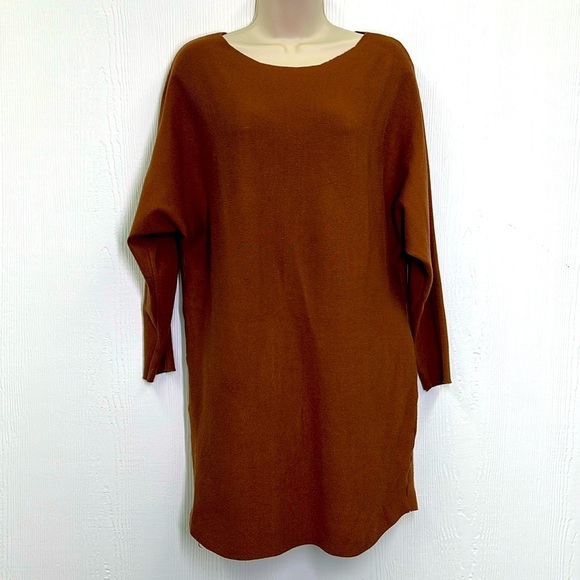 Saints & Secrets Dresses & Skirts - Saints + Secrets - Brown Long Sleeve Lightweight Sweater Mini Dress Size Small